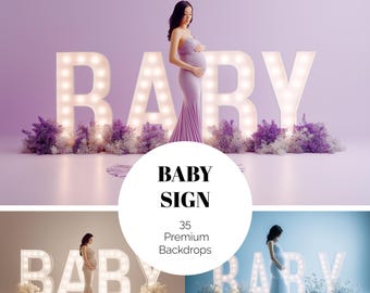 35 Floral Digital Backdrops – White Glow Maternity & Studio Backgrounds, Giant Newborn Photography JPGs