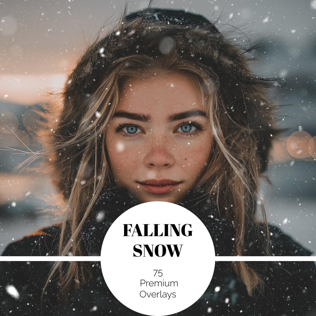75 Realistic Falling Snow Digital Overlays Blowing Snow Winter Overlay ...