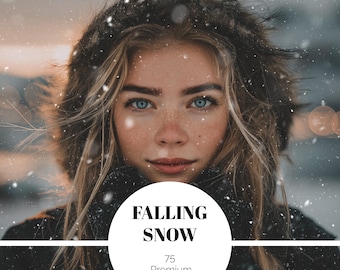 75 Realistic Falling Snow Digital Overlays Blowing Snow Winter Overlay Bokeh Snow Christmas Overlay Windy Snow Photoshop Overlays PNG