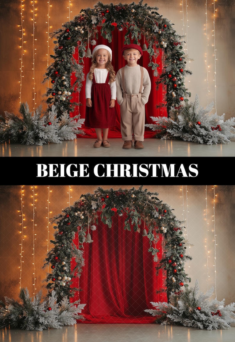 60 Beige Christmas Digital Backdrops Holiday Christmas Background ...