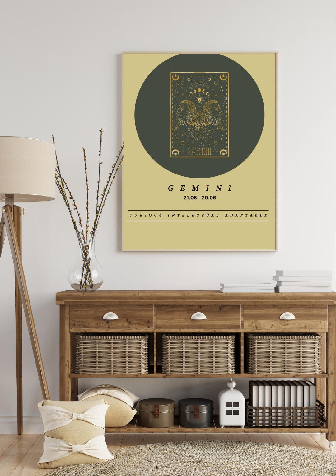 Gemini Zodiac Wall Art – Printable Gemini Poster – Astrology Digital ...