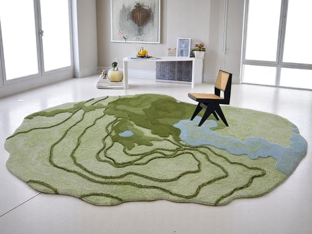 Green Wool Moss Rug: Thick Tufted Area Rug - Etsy