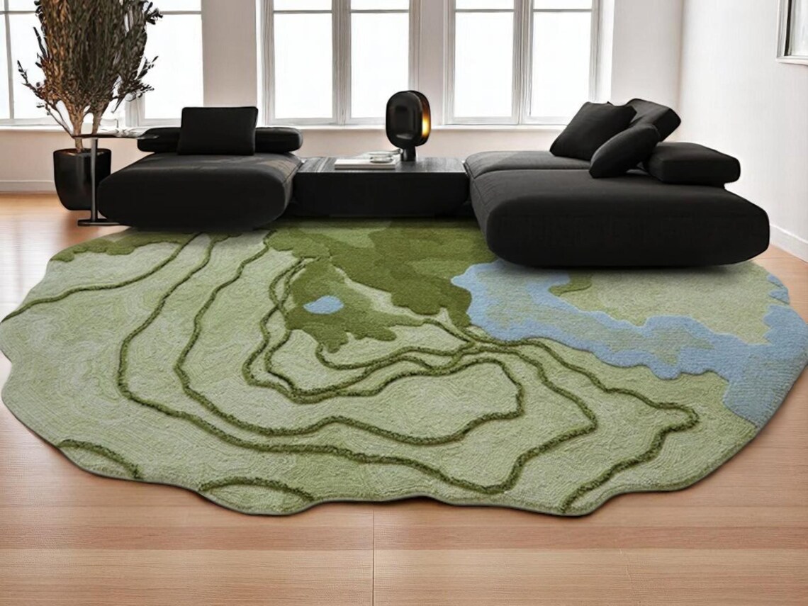 Green Wool Moss Rug: Thick Tufted Area Rug - Etsy