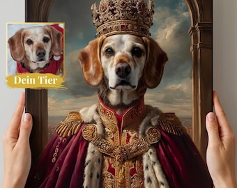 Personalisiertes Tierporträt | königliches Haustierporträt, Haustierportrait vom Foto, Haustierporträt, Hundeportrait, Katzenportrait