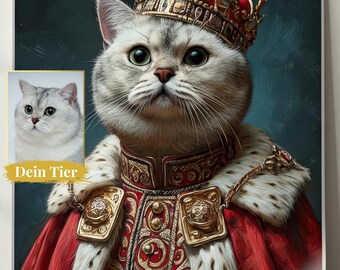 personalisiertes Tierportrait | Haustierportrait vom Foto, Royal Tierpotrait, digital personalisiert, Digital Selbstdruck