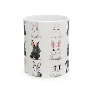 Cute Bunny Ceramic Mug - Perfect for Animal Lovers, Easter Gift, Coffee Lover&#39;s Gift, Home Decor, Office Essentials