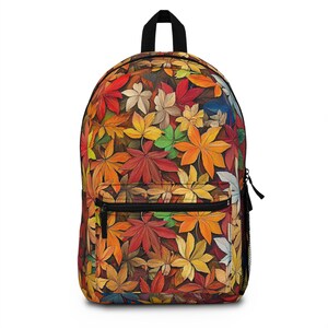 Autumn Leaves Backpack, Vibrant Colors Bag, Back to School, Travel Knapsack, Outdoor Adventure Rucksack, School Supplies Organizer, Nature