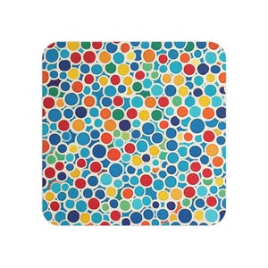 Vibrant Polka Dot Coasters Set, Fun Drink Coasters for Parties, Colorful Table Decor, Home Bar Accessories, Unique Gift Idea