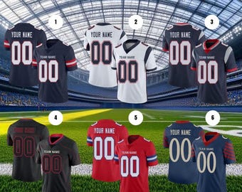 All Stitched Jersey, Embroidery jersey, Custom Football Jersey, Red Navy White, Adult Sizes,Personalized Football Jersey for Teams