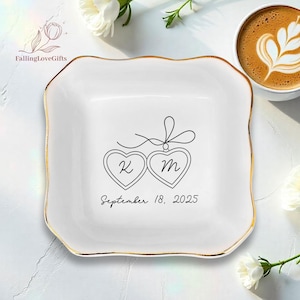 Personalized Locked Ring Dish, Wedding Gift for Couple, Engagement Gift, Sentimental Gift for Bride, Engagement Ring Holder, Bridal Shower