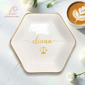 Lawyer Jewelry Dish, Lawyer Gift for Women, Lawyer Graduation Gift, Scale of Justice Trinket Dish, Law Student Gifts, Gift for Best Friend