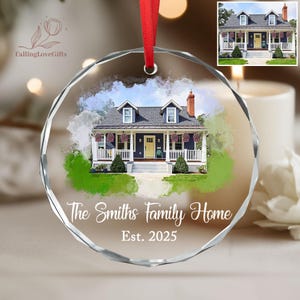 Personalized New Home Ornament, Custom Photo Home Ornament, Housewarming Gift, Realtor Client Gift, New Home Photo Ornament, Portrait Home