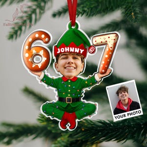67 Ornament, Six Seven Ornament, Funny Photo 67 Christmas Ornament, 67 Meme Ornament, Teen Slang Ornament, Funny Teenager Gift image 12