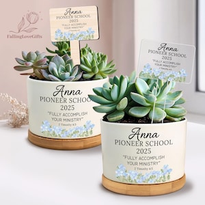 Personalized Pioneer School Gift 2025, Pioneer School Plant Pot, JW Graduation Gifts, JW Ministry Gift, Pioneer Class Keepsake for Her