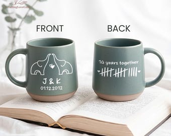 Custom Ivory Anniversary Mug, Personalized 14th Wedding Anniversary Gift, Ivory Anniversary, Anniversary Gift for Husband Wife,14 years Gift
