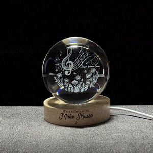 Personalized Music Teacher Crystal Ball Led Light, Music Teacher Night Light, Music Teacher Gifts, Piano Teacher Gifts, Teacher Appreciation immagine 15