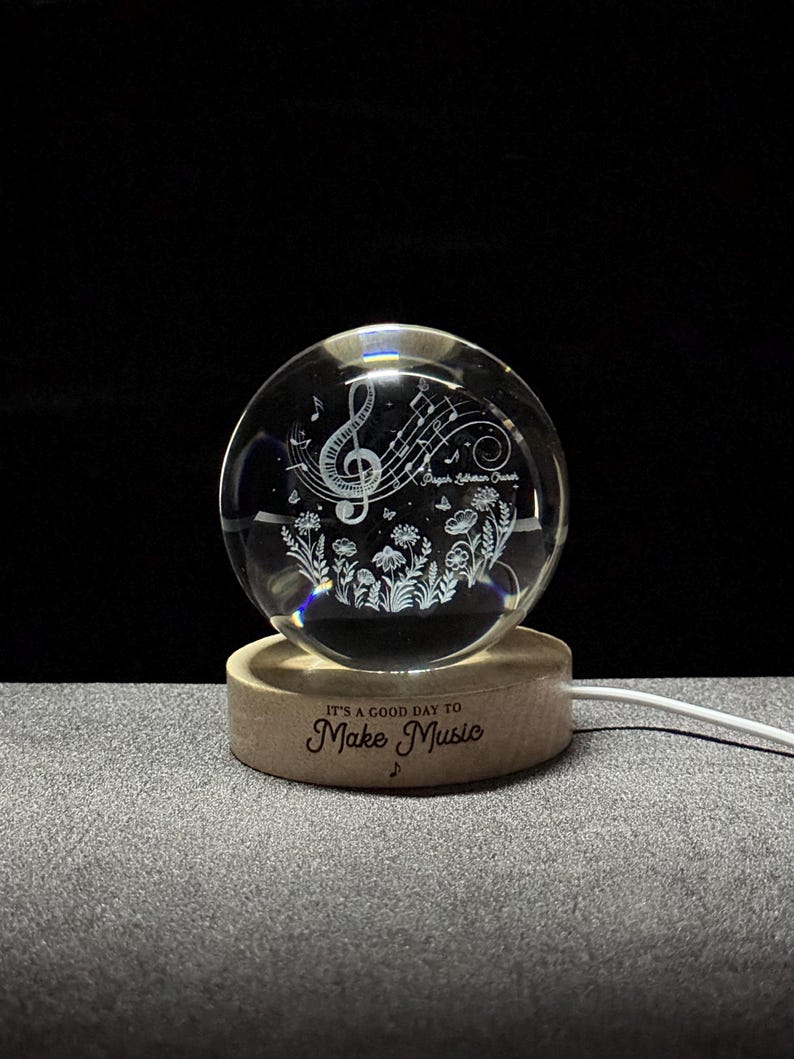 Personalized Music Teacher Crystal Ball Led Light, Music Teacher Night Light, Music Teacher Gifts, Piano Teacher Gifts, Teacher Appreciation immagine 15