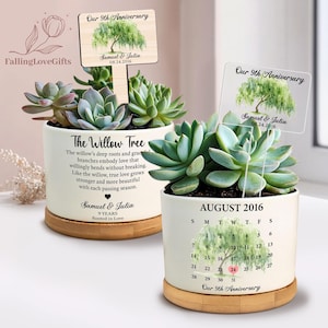 9th Anniversary Willow Plant Pot, 9th Anniversary Gift, Willow Tree 9 Year Anniversary Personalized, 9th Anniversary Gift for Her