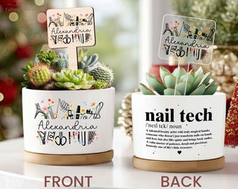 Personalized Nail Boss Plant Pot, Nail Tech Pot, Nail Artist Gifts, Nail Salon Gift, Gift for Nail Artist, Nail Polish Pot, Manicurist Salon