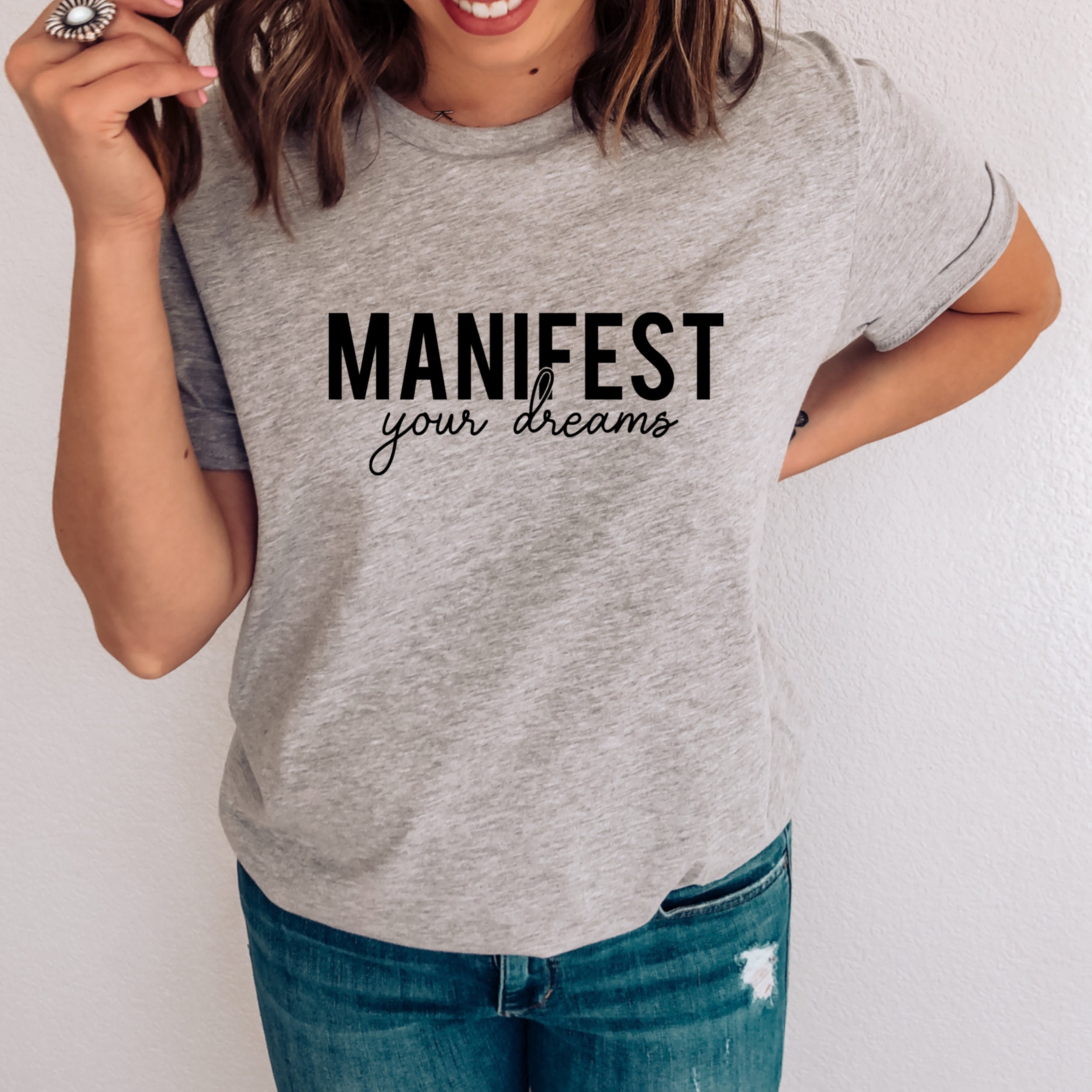 Trendy Shirts Manifest Your Dreams Shirt Positive Vibes Etsy