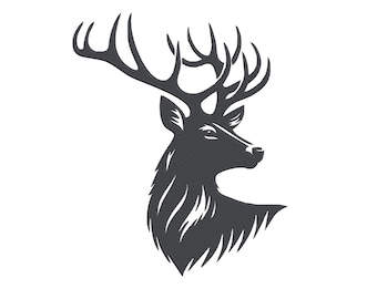 Diseño de bordado de ciervo, silueta minimalista de ciervo, archivo de bordado a máquina, descarga instantánea