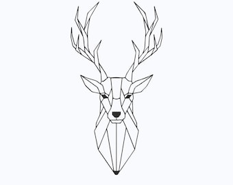 Diseño de bordado de ciervos, ciervo geométrico lineal, archivo de bordado a máquina de ciervo minimalista, descarga instantánea