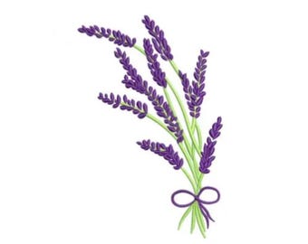 Wildflower Embroidery Design, Lavender Bouquet Machine Embroidery File, Instant Download