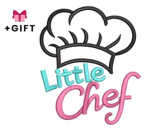 Kitchen Embroidery Design, Little Chef with Hat Machine Embroidery File, Instant Download