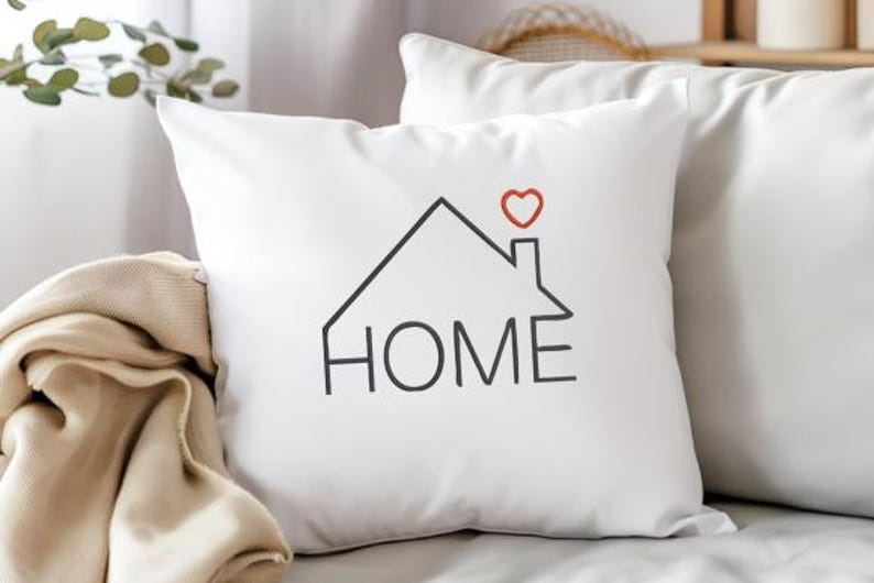 House Embroidery Design, Linear Home With Heart Machine Embroidery File ...