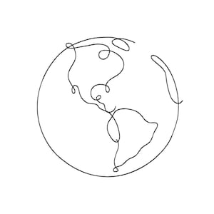 Motif de broderie globe, fichier de broderie Machine contour planète Terre, téléchargement immédiat