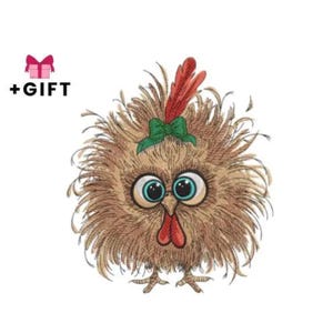 Motif de broderie dessin animé, bébé poulet mignon, fichier de broderie Machine oiseau duveteux, téléchargement immédiat