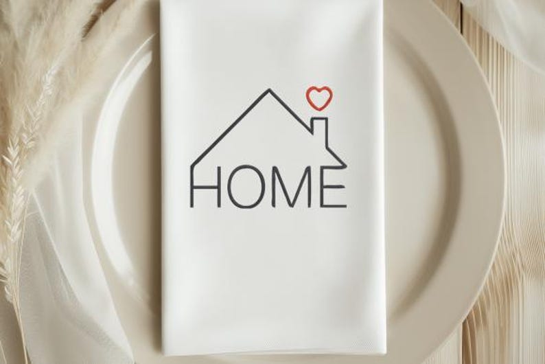 House Embroidery Design, Linear Home With Heart Machine Embroidery File ...
