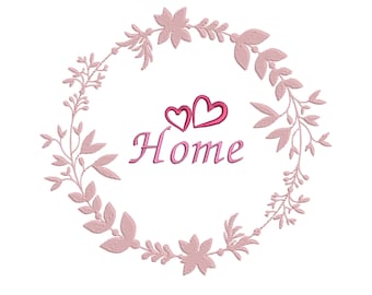 Home Stickdatei, Kranz Dekoration Maschinenstickerei, Instant Download