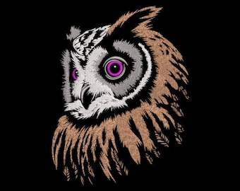 Owls Embroidery Design, Majestic Owl Machine Embroidery File, Instant Download