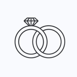 Projekt haftu ślubnego, minimalistyczny plik haftu maszynowego pierścionków zaręczynowych, natychmiastowe pobranie