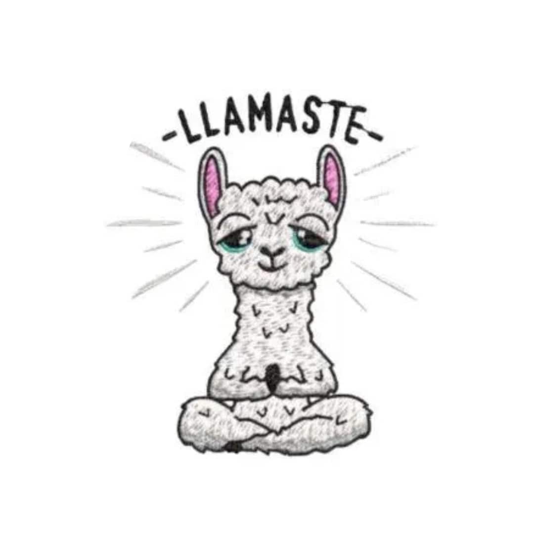 Namaste Embroidery Design, Llama Yoga, Llamaste Meditation Machine ...