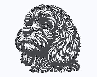 Puppy Embroidery Design, Poodle Dog Portrait Machine Embroidery File, Instant Download