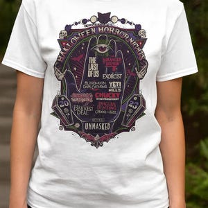 2023 Halloween Horror Nights HHN Universal Orlando Event House Shirt Spooky Horror Fan Collectible Tee