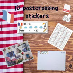 planche d'autocollants pour ID postcrossing, à imprimer sois même