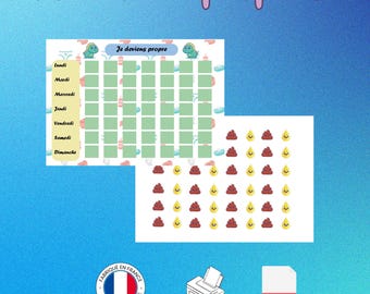 Children's Potty Training Chart – Printable Downloadable - Potty Training Pee and Poop Chart - Potty Routine