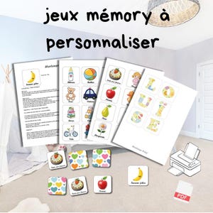 personalisierbare Memory-Spiele mit dem Vornamen des Kindes, zum Ausdrucken, Ausdrucke