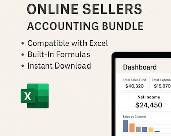 E-commerce Finance Tracker Bundle | Excel Templates for Sales, Inventory, Expenses & Profit Dashboard