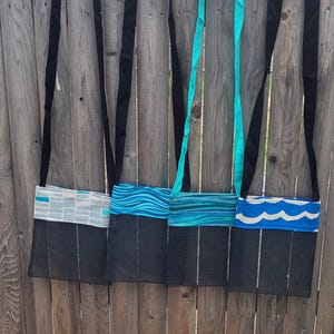 Long Strap Seashell Collecting Bag, Beachcomber Bag, Sea Glass Collecting Bag, Shell Bag, Sand Free Tote, Mini Beach Bag, Vinyl Mesh Bag
