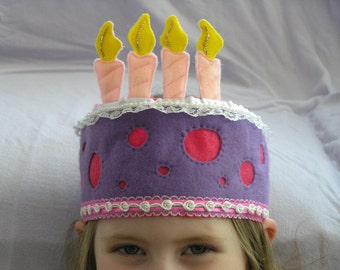 Felt Birthday Cake Crown