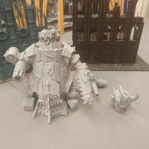 Orcs Heavy Battle Walker Miniature Model | Dystopian Super Heavy Figure for Collectors & Tabletop Gaming
