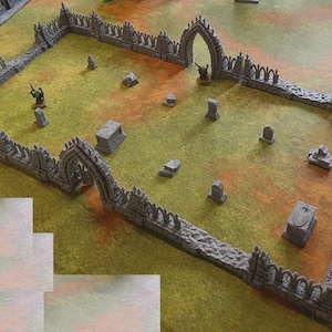 Ulvheim Large Gothic Cemetery or Graveyard - Fantasy/Medieval Scenery/WW2 28mm Modern