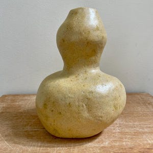 Handcrafted Organic Ceramic Vase, Sculptural Vessel, Earthy Ocher Beige Glaze, Wabi Sabi, Japandi, Bohemian Interiors