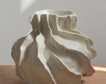 Handcrafted Sculptural Vase: Modern Art Object, One Of A Kind