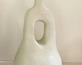 Handmade Sculptural Ceramic Vase: Unique Organic Design, Minimalist Art Object