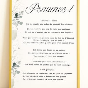 Psalm 1 – Großes christliches Bibelposter 24x36 | Inspirierender Vers für die Wanddekoration im Wohnzimmer, in der Kirche oder im Büro